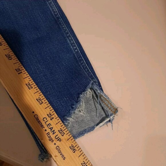 Madewell Jeans Womens 28 High Rise Skinny 10" Tulip Raw Hem‎ Ankle Distressed - Picture 12 of 13